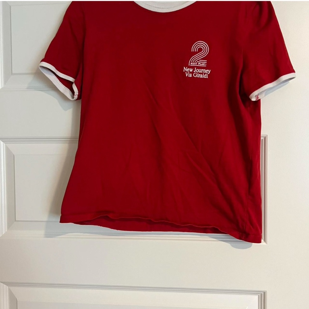 Zara Red Tee with White Trim